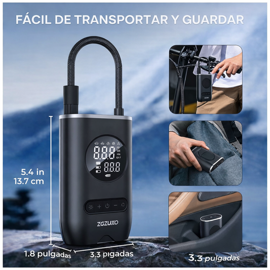 Inflador Portátil para Autos y Motos
