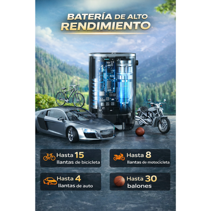 Inflador Portátil para Autos y Motos